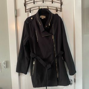Michael Kors black raincoat with hood